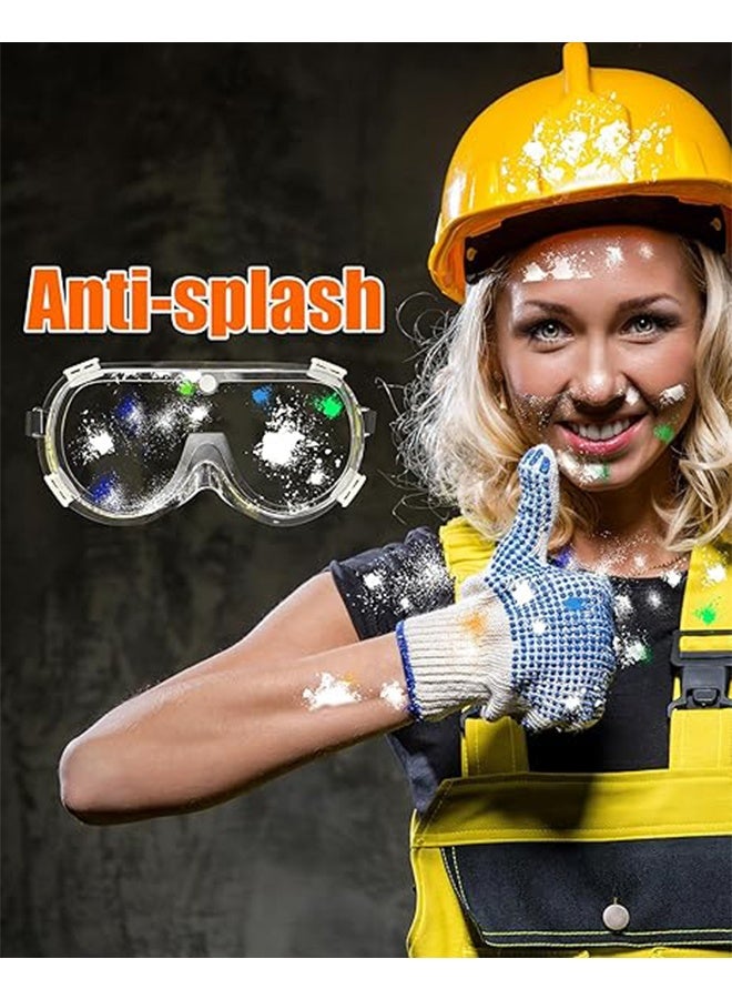 YJ Anti-Fog Protective Safety Goggles Clear Lens Wide-Vision Adjustable Chemical Splash Eye Protection Soft Lightweight Eyewear - Image 4